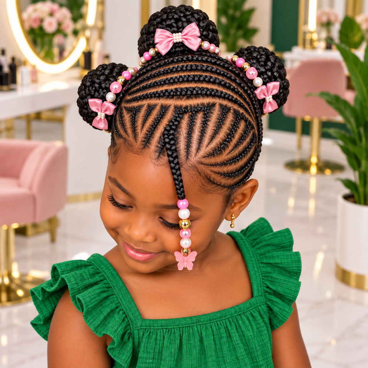 Creative cornrow hairstyle